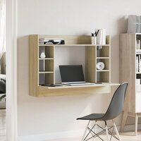 Wandbureau 105x48x75 cm bewerkt hout sonoma eikenkleurig 3