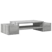 Monitorstandaard met opbergruimte 70x27x15 cm hout grijs sonoma 2