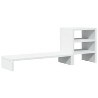 Monitorstandaard met bureau-organizer bewerkt hout wit 6