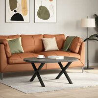 Salontafelpoten 2 st X-vormig 70x(42-43) cm staal zwart 2