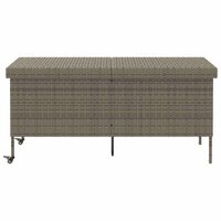 Tuinbox met wielen 160x55x75 cm poly rattan grijs 4