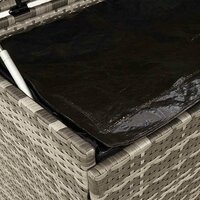 Tuinbox met wielen 160x55x75 cm poly rattan grijs 8
