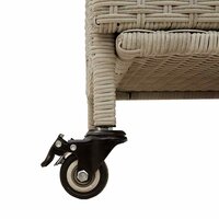 Tuinbox met wielen 160x55x75 cm poly rattan lichtgrijs 9