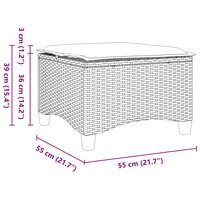 Tuinkrukken met kussens 2 st 55x55x36 cm poly rattan beige 8