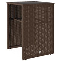 3-delige Bistroset met kussens poly rattan bruin 4