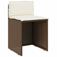 3-delige Bistroset met kussens poly rattan bruin 5