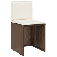 3-delige Bistroset met kussens poly rattan bruin 6