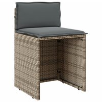 3-delige Bistroset met kussens poly rattan beige 5