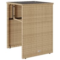 3-delige Bistroset met kussens poly rattan beige 4