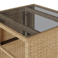 3-delige Bistroset met kussens poly rattan beige 9