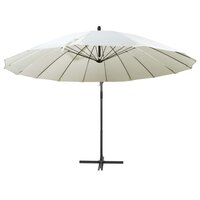 Zweefparasol met aluminium paal 3 m wit 2