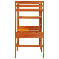 Hoogslaper zonder matras massief grenenhout wasbruin 90x190 cm 6