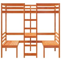 Hoogslaper met bureau en stoelen grenenhout wasbruin 80x200cm 5