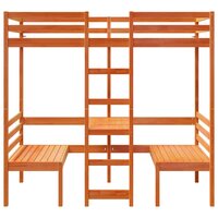 Hoogslaper met bureau en stoelen grenenhout wasbruin 90x190 cm 5