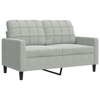 2-delige Loungeset met kussens fluweel lichtgrijs 4