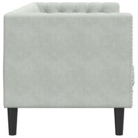 Driezitsbank Chesterfield-stijl met bolsters fluweel lichtgrijs 5