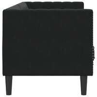 Driezitsbank Chesterfield-stijl met bolsters fluweel zwart 5