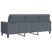 Driezitsbank 180 cm fluweel donkergrijs 6