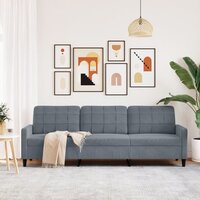 Driezitsbank 210 cm fluweel donkergrijs 3