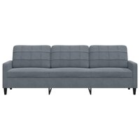 Driezitsbank 210 cm fluweel donkergrijs 4