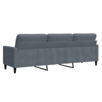 Driezitsbank 210 cm fluweel donkergrijs 6