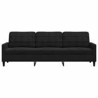 Driezitsbank 210 cm fluweel zwart 4