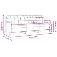 Driezitsbank 210 cm fluweel zwart 8