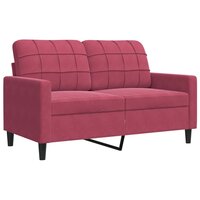 Tweezitsbank 120 cm fluweel wijnrood 2