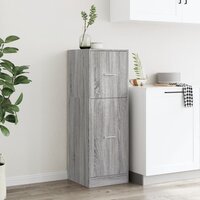 Apothekerskast 40x41x118 cm bewerkt hout grijs sonoma eiken 4