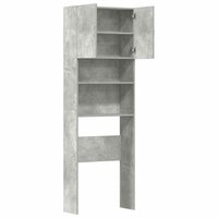 Wasmachinekast 64x24x190 cm bewerkt hout betongrijs 6