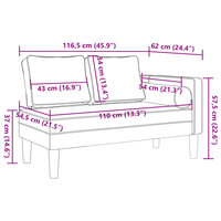 Chaise longue met kussens fluweel zwart 8