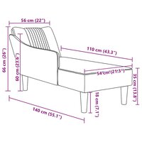 Chaise longue met rechterarmleuning fluweel donkergroen 9