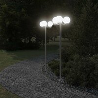 Vloerlamp voor buiten 2 st 215 cm roestvrij staal zilverkleurig 3