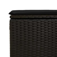 2-delige Loungeset met kussens poly rattan acacia zwart 5