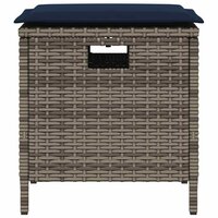 5-delige Tuinset met kussens poly rattan grijs 3