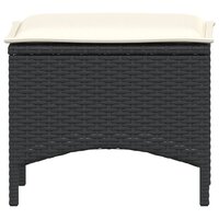 3-delige Tuinset met kussens poly rattan zwart 8
