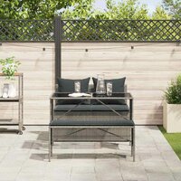 3-delige Tuinset met kussens poly rattan grijs 3