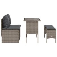 3-delige Tuinset met kussens poly rattan grijs 8