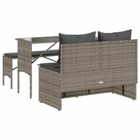 3-delige Tuinset met kussens poly rattan grijs 9