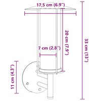Buitenwandlamp roestvrij staal zwart 7