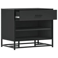 Schoenenbank 60x40x53,5 cm bewerkt hout en metaal zwart 7