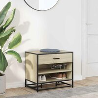 Schoenenbank 60x40x53,5 cm bewerkt hout en metaal sonoma eiken 3