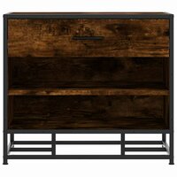 Schoenenbank 60x40x53,5 cm bewerkt hout en metaal gerookt eiken 4