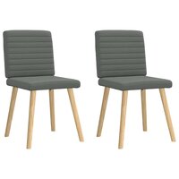 Eetkamerstoelen 2 st stof donkergrijs 2