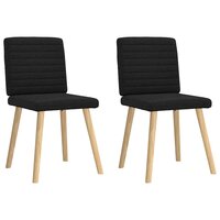 Eetkamerstoelen 2 st stof zwart 2