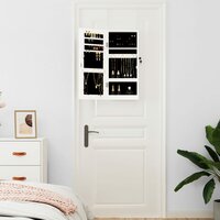 Sieradenkast met spiegel wandgemonteerd 30x8,5x67 cm wit 3