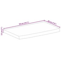 Tafelblad met natuurlijke rand 50x20x2,5 cm massief mangohout 9