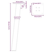 Salontafelpoten 4 st 30 cm staal zwart 9