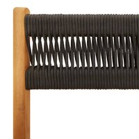 Bistrostoelen 2 st massief acaciahout en touw zwart 9