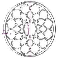 Tuinspiegel rond 60x3 cm ijzer zwart 6